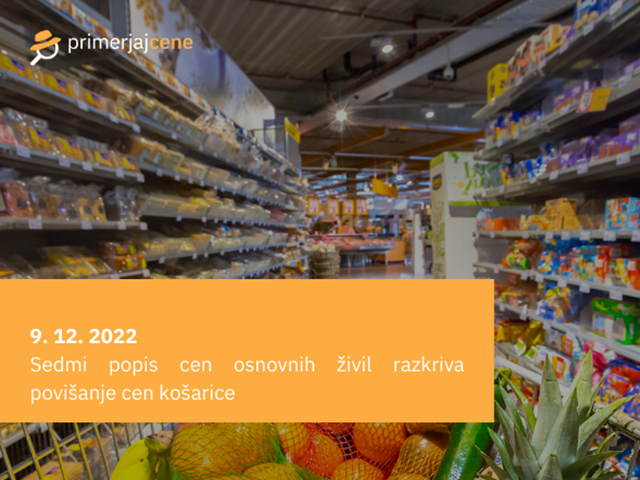 Sedmi popis cen osnovnih živil razkriva povišanje cen košarice